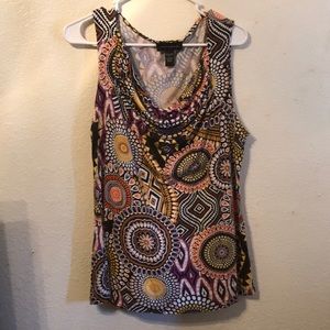 Cable and gauge multicolored ripple tank top